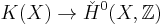 K(X)\to\check{H}^0(X,\mathbb{Z})