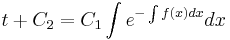 t %2B C_2 = C_1 \int e^{-\int f(x) dx} dx