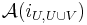 \mathcal{A}(i_{U,U\cup V})