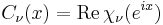 C_\nu(x) = \operatorname{Re}\, \chi_\nu (e^{ix})