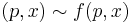 (p,x) \sim f(p,x)