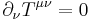 \partial_\nu T^{\mu\nu}=0