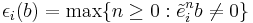 \epsilon_i(b) = \max\{ n \ge 0�: \tilde{e}_i^n b \ne 0 \}