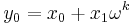 y_0 = x_0 %2B x_1 \omega^k \, 