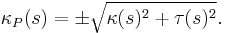 \kappa_P(s) = \pm\sqrt{\kappa(s)^2%2B\tau(s)^2}.