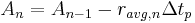 A_{n}=A_{n-1}-r_{avg,n}\Delta t_{p}