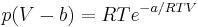 \ p(V-b)=RTe^{-a/RTV}