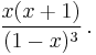 \frac{x(x%2B1)}{(1-x)^3}\,.