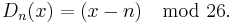 D_n(x) = (x - n) \mod {26}.