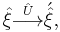 \hat{\xi}  \stackrel{\hat{U}}\longrightarrow \acute{\hat{\xi}},