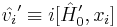 \hat{v_i}'\equiv i[\hat{H}'_0,x_i]