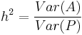 h^2 = \frac{Var(A)}{Var(P)}