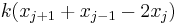 k(x_{j%2B1}%2Bx_{j-1}-2x_j)