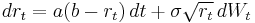 dr_t = a(b-r_t)\, dt %2B \sigma\sqrt{r_t}\, dW_t