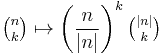 \tbinom{n}{k}\mapsto\left(\frac{n}{|n|}\right)^k\tbinom{|n|}{k}