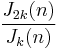 \frac{J_{2k}(n)}{J_k(n)}