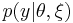 p(y|\theta,\xi)\,