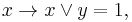  x \to x \or y = 1 ,