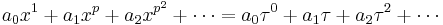 a_0x^1%2Ba_1x^p%2Ba_2x^{p^2}%2B\cdots = a_0\tau^0%2Ba_1\tau%2Ba_2\tau^2%2B\cdots