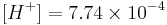 [H^%2B] = 7.74 \times 10^{-4}