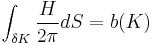 \int_{\delta K} \frac{H}{2\pi} dS = b(K)