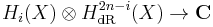 H_i (X) \otimes H_{\text{dR}}^{2n-i}(X) \rightarrow \mathbf{C}