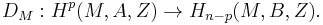 D_M: H^p(M,A,Z)\to H_{n-p}(M,B,Z).