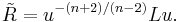 \tilde R = u^{-(n%2B2)/(n-2)} L u. \, 