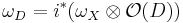 \omega_D = i^*(\omega_X \otimes \mathcal{O}(D))