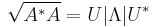 \sqrt{A^*A}=U|\Lambda|U^*