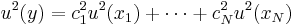 u^2(y) = c_1^2u^2(x_1) %2B \cdots %2B c_N^2u^2(x_N)