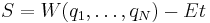 
S = W(q_{1},\dots,q_{N}) - Et
