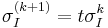 \sigma_I^{(k%2B1)} = t \sigma_I^k