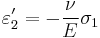 \varepsilon_2' = -\frac{\nu}{E}\sigma_1