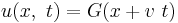 u(x, \ t) = G(x %2B v \ t)