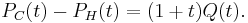 P_C(t) - P_H(t) = (1%2Bt)Q(t).