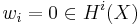 w_i = 0 \in H^i(X)