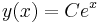 y(x) = Ce^x\,