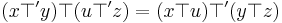 (x \top' y) \top (u \top' z) = (x \top u) \top' (y \top z)