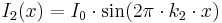 I_2(x) = I_0 \cdot \sin (2\pi \cdot k_2 \cdot x)