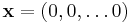 \mathbf{x}=(0,0,\dots 0)