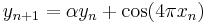 y_{n%2B1}=\alpha y_n%2B\cos(4\pi x_n)\,