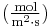 (\tfrac{\mathrm{mol}}{ \mathrm m^2\cdot \mathrm s})