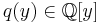 q(y)\in \mathbb{Q}[y]