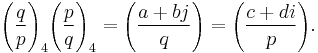 
\Bigg(\frac{q}{p}\Bigg)_4 \Bigg(\frac{p}{q}\Bigg)_4 =\Bigg(\frac{a%2Bbj}{q}\Bigg)=\Bigg(\frac{c%2Bdi}{p}\Bigg).
