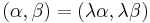  (\alpha, \beta) = (\lambda \alpha, \lambda \beta)