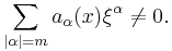  \sum_{|\alpha| = m} a_\alpha(x)\xi^\alpha \neq 0.\,