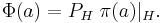 \Phi (a) = P_H \; \pi(a) | _H.