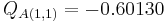 Q_{A(1,1)} = -0.60130