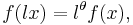 f(lx)=l^\theta f(x),